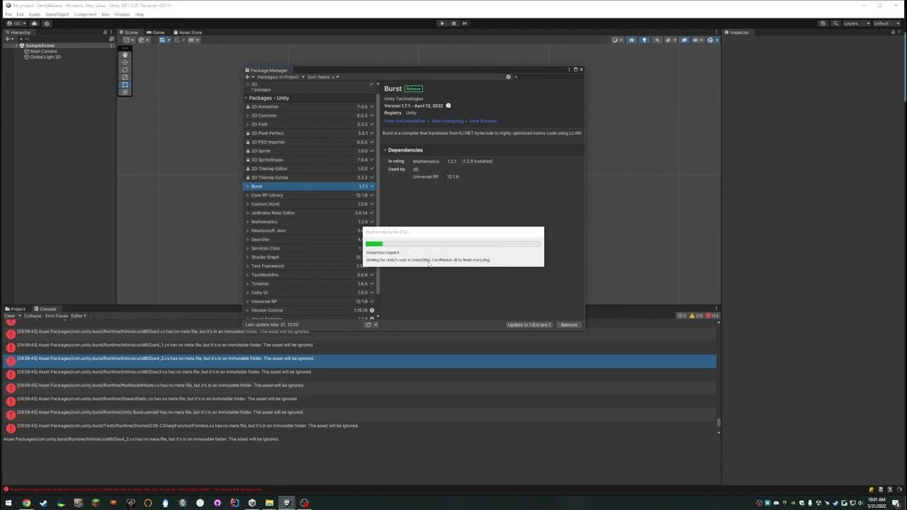 UNITY 2021 LTS BURST ERRORS ON OPENING PROJECT BUG FIXED! - YouTube