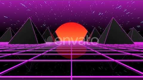 Retrowave Pyramids 4K | Motion Graphics - Envato elements