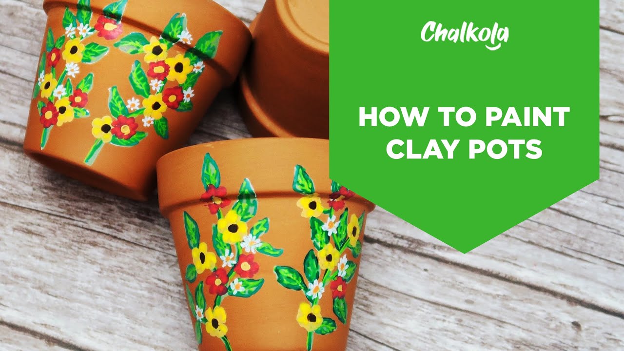 How To Paint Clay Pots Using Acrylics [Tutorial] - YouTube