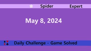 Microsoft Solitaire Collection | Spider Expert | May 8, 2024 | Daily Challenges screenshot 4