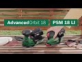 Sanding power  advancedorbit 18 and psm 18 li from bosch