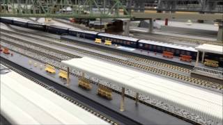 Ｎ鉄道模型　EF58牽引１０系急行寝台客車走行 in 新横浜ＰＬＵＳ ＰＯＲＴ
