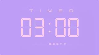3 Minute Digital Countdown Timer with Simple Beeps 💕💜
