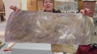 Experimenting with fabric, paper, and texture  on the wraps