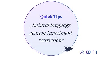 Natural language search: investment restrictions