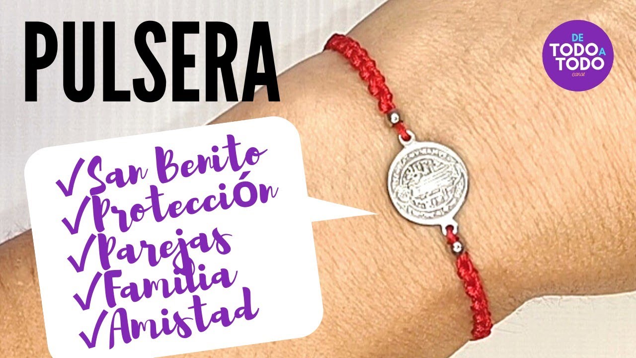 👉Pulsera de HILO en Macramé y dije de SAN BENITO. 👨‍❤️‍💋‍👨 Pulsera PAREJAS y AMISTAD. DIY.