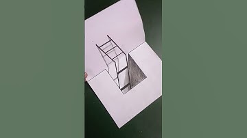 how to draw 3d ladder on paper #3dillusionart #3dsketch #art #pencilart#howtodraw#artwork #multiart