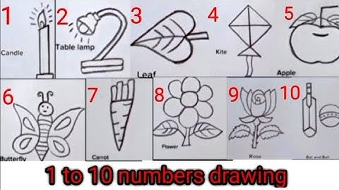 How to draw pictures using numbers 1 to 10//Numbers drawing step by step //Easy drawing