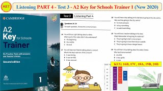 A2 KEY for Schools Trainer 1 - Listening Part 4 - Test 3 (Transcript + Key)