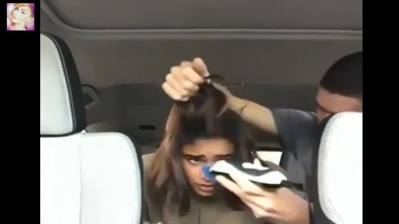 CRAZY CAR HEADSHAVE:  Boyfriend shaves my head in a car!