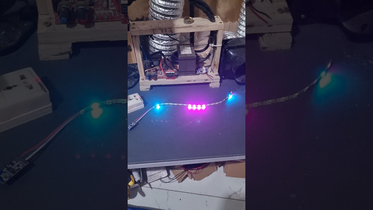 LED lights flash to the music 