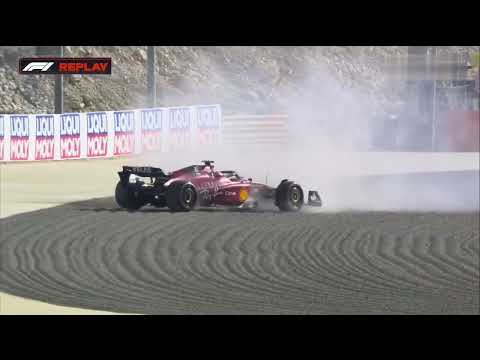 Leclerc HIGH-SPEED spin - F1 Bahrain GP 2022 FP3