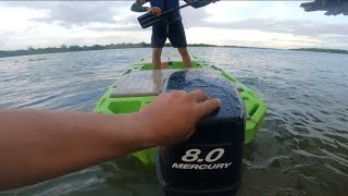 TESTE DO MILHA BOAT COM MOTOR MERCURY 8 HP SURPREENDENTE 😲