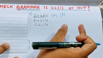 Lecture-21 Checking Grammar is LL(1) or not | Compiler Design