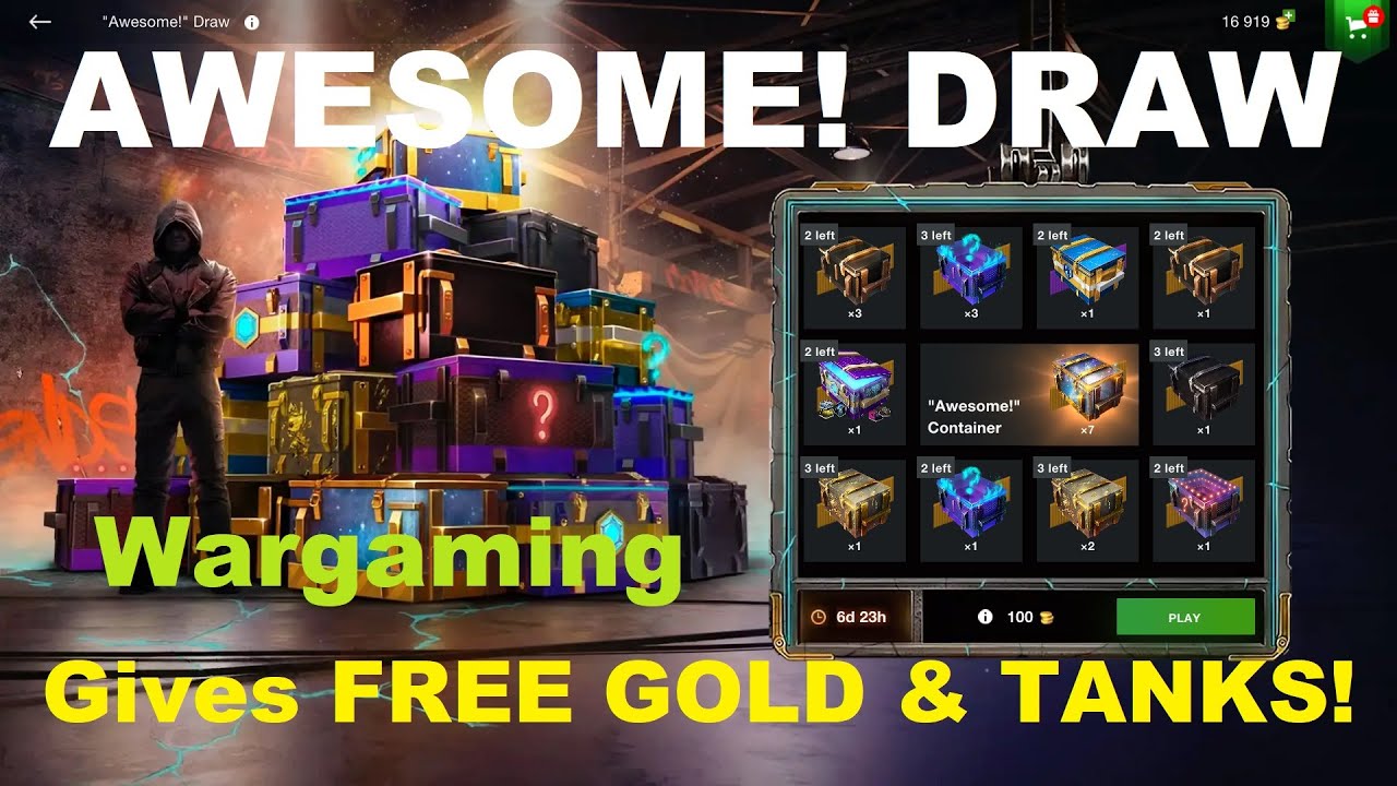AWESOME DRAW World of Tanks Blitz! Big Luck, BIG WIN!!!!! FREE GOLD, TANKS - Opening with New Method