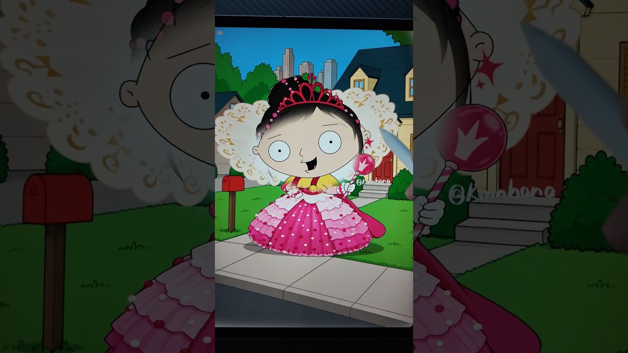 Vanellope × Stewie Be a Girl 🪄#familyguy #disney #art #shorts
