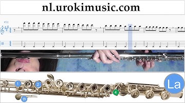 Fluit Leren Spelen Sia Elastic Heart Fluitles Deel#1 Studie Klasse Muzieknoten Bladmuziek Melodie