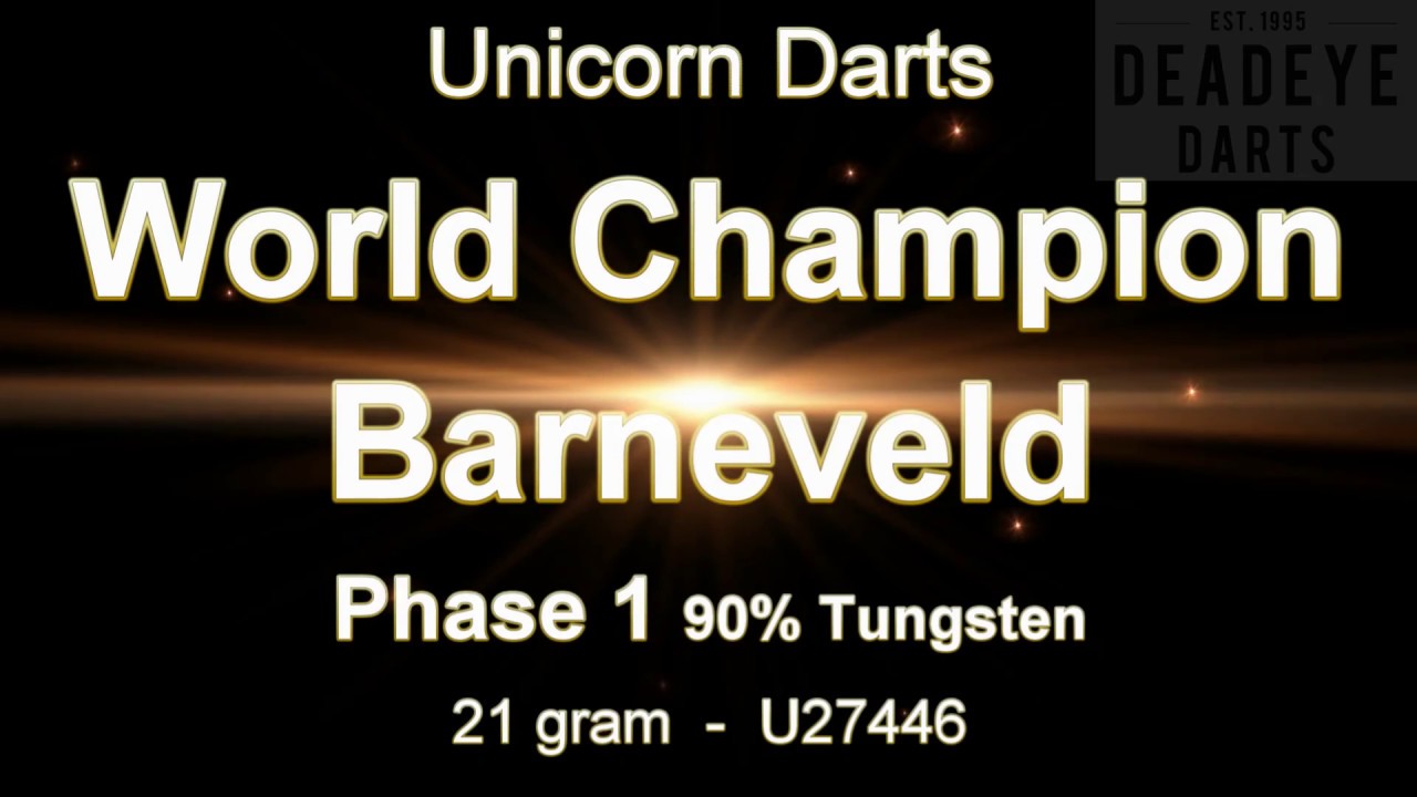 Unicorn World Champion Barneveld Tungsten Phase 1 Darts - 21gms - U27446