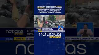 Situación irregular en Plaza Venezuela entre estudiantes y funcionarios de seguridad