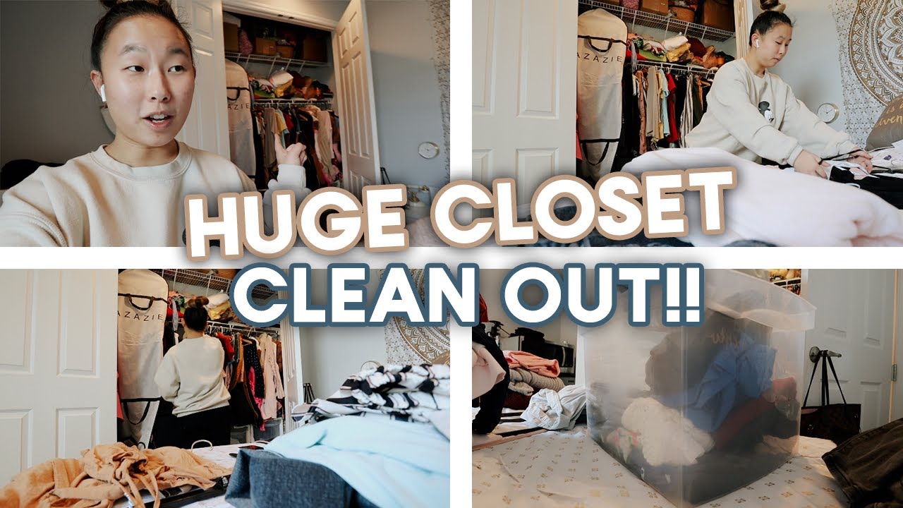 HUGE CLOSET CLEANOUT 2021 (satisfying + time lapses) - YouTube