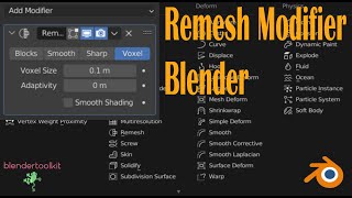 Blender , модификатор Remesh со всеми настройками