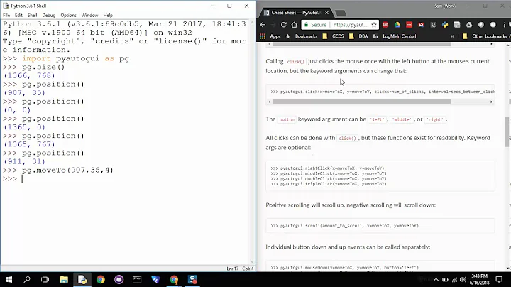Automation - Mouse Movements & Click - PyAutoGUI & Python 3.6