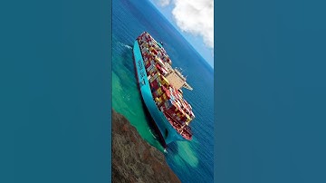 Mega Container Ship Fully Loaded At Sea