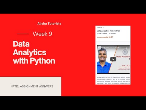 Data Analytics with Python Nptel Week 9 Assignment 9 Solution Answers #nptel2021