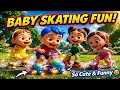 Baby Skating Fun! So Cute &amp; Funny Moments 😍 Baby Smile Studio 