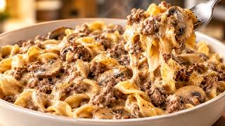 Ground Beef Stroganoff | 15-Min One Pan Dinner for Busy Moms