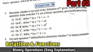 CLASS 12 MATHS CHAPTER 1 EXERCISE 1.4 NCERT SOLUTION | BINARY OPERATIONS | RELATIONS AND FUNCTIONS
