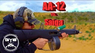AA-12 vs. Saiga 12 --- FULL AUTO SHOTGUNS