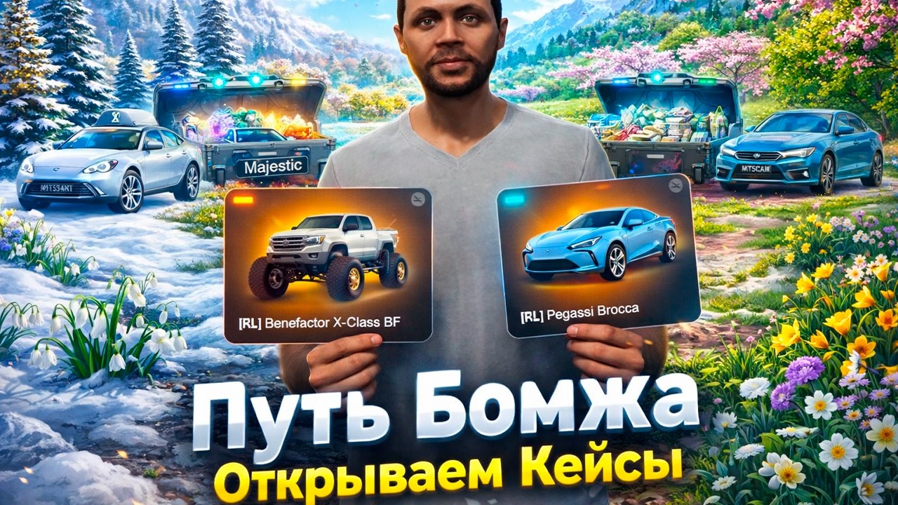 Путь Бомжа - Открываем КЕЙСЫ на Маджестик РП GTA 5 rp