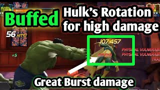 Buffed Hulk's Damage rotation for bigger and smaller fights/ MCOC
