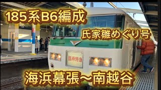 185系B6編成氏家雛めぐり号海浜幕張～南越谷間前面展望を収録！(画面が斜めになることがよくあります)