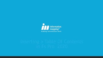 Inserting a Table Of Contents in Fs Pro 2020
