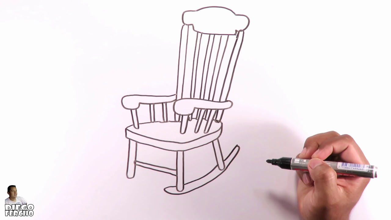 how to draw a rocking chair step by step - onlineteacherartillustration