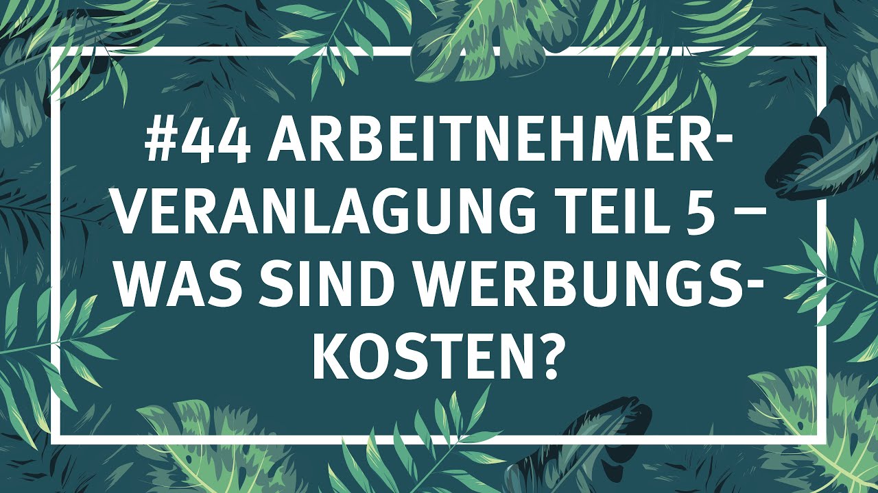 New #44 Arbeitnehmerveranlagung Teil 5 - Was sind Werbungskosten? - Steueraffe Podcast
