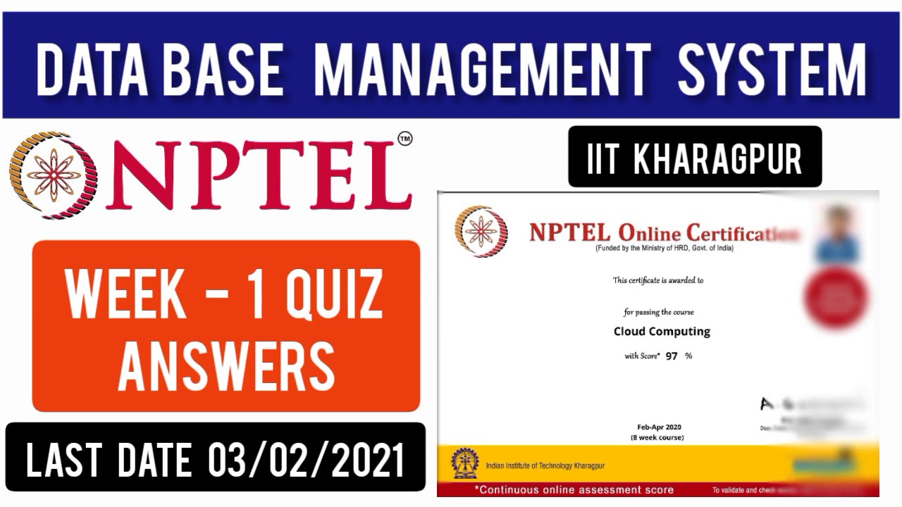 database management system nptel week 1 assignment answers