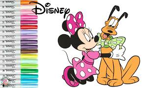 Disney Minnie Mouse and Friends Coloring Book Pages Pluto Clarabelle Cow and Daisy Duck