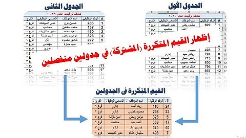 خدع وأسرار الإكسيل| إظهار القيم المتكررة (المشتركة) في جدولين في منفصلين بطريقة احترافية.