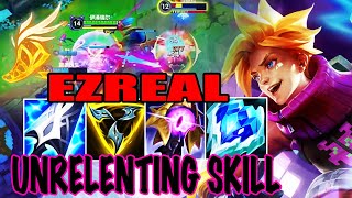 WILD RIFT EZREAL ADC GAMEPLAY | UNRELENTING SKILL - EZREAL BUILD RUNES