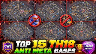 Top 15 TH18 CWL Bases 2026🔥 |  Anti Meta Bases | Th18 war base | Th18 legend Base | Anti Superbolwer