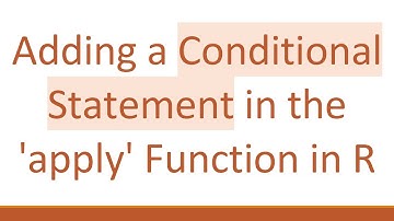 Adding a Conditional Statement in the 