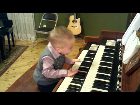 Ryan Fowler, Jr. playing the organ and singing at the Elder's house