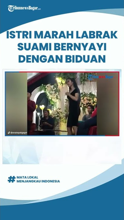 Viral Video Wanita Marah Labrak Pria yang Diduga Suaminya Sedang Bernyayi dengan Biduan di Panggung