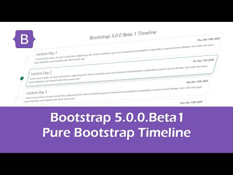 Pure Bootstrap 5 Timeline no Custom css