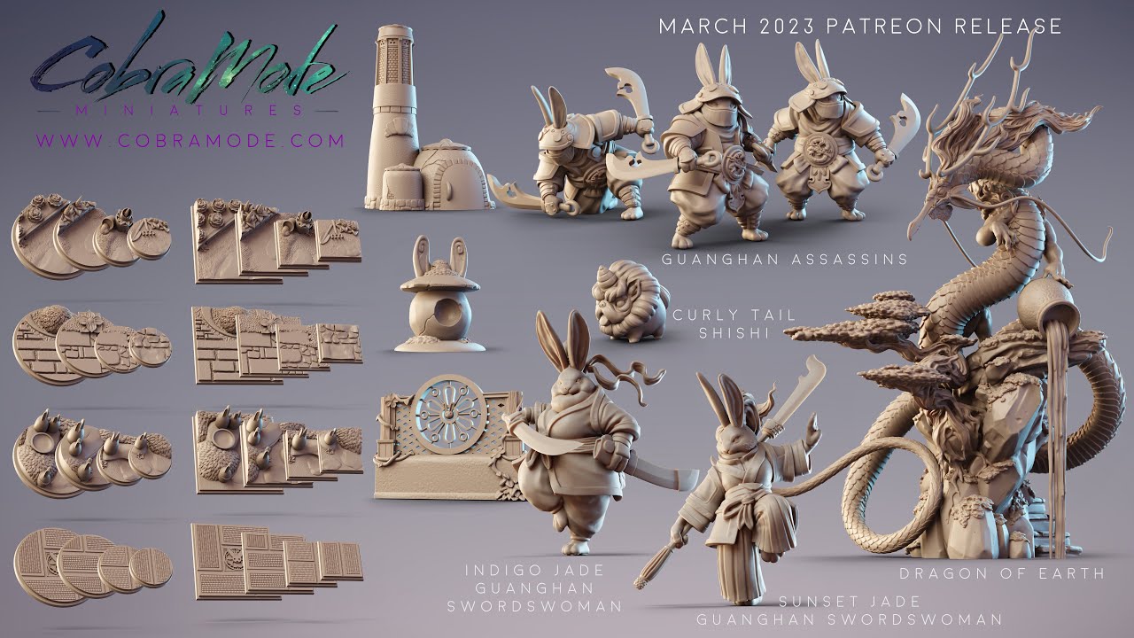 Cobramode 3D Printable Miniatures - March 2023 Patreon Release