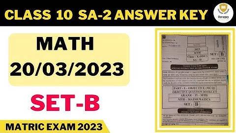 CLASS 10 SA2 MATH ANSWER KEY SET B || TODAYS MATHEMATICS ANSWER KEY 2023