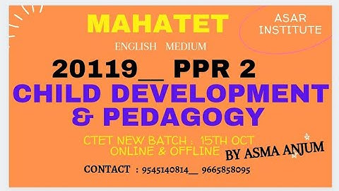 MAHA TET  2019  ppr  _ 2   child  development  & PEDAGOGY